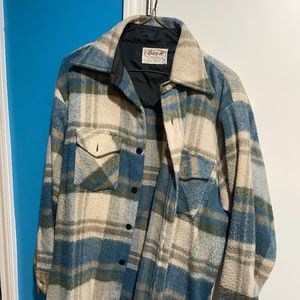 Vintage Lazy-H Wool Blend Shirt Medium 1960s-70s. Made in Hong Kong